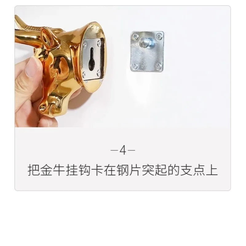 Luxurious Golden Bull Head Shaped Guitar Holder Wall Mount Hook Bass