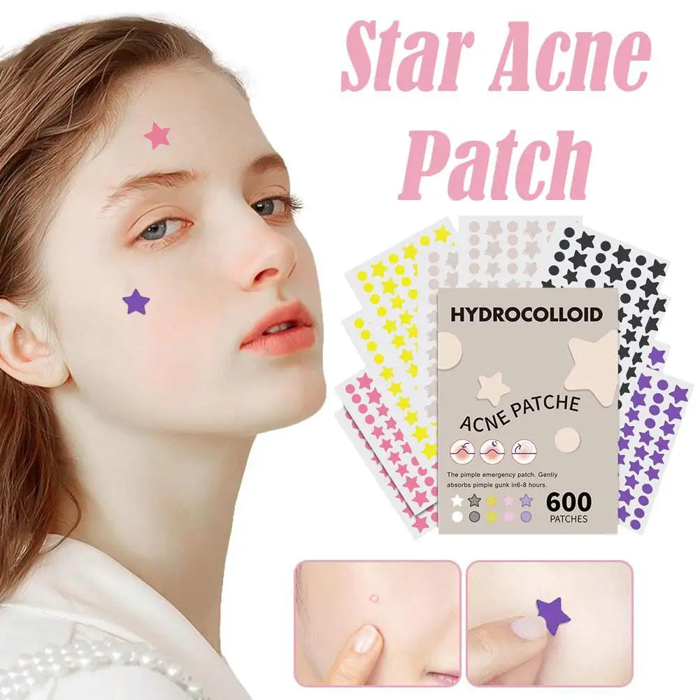 600-Count Star Hydrocolloid Acne Patches – Invisible Zit Covers