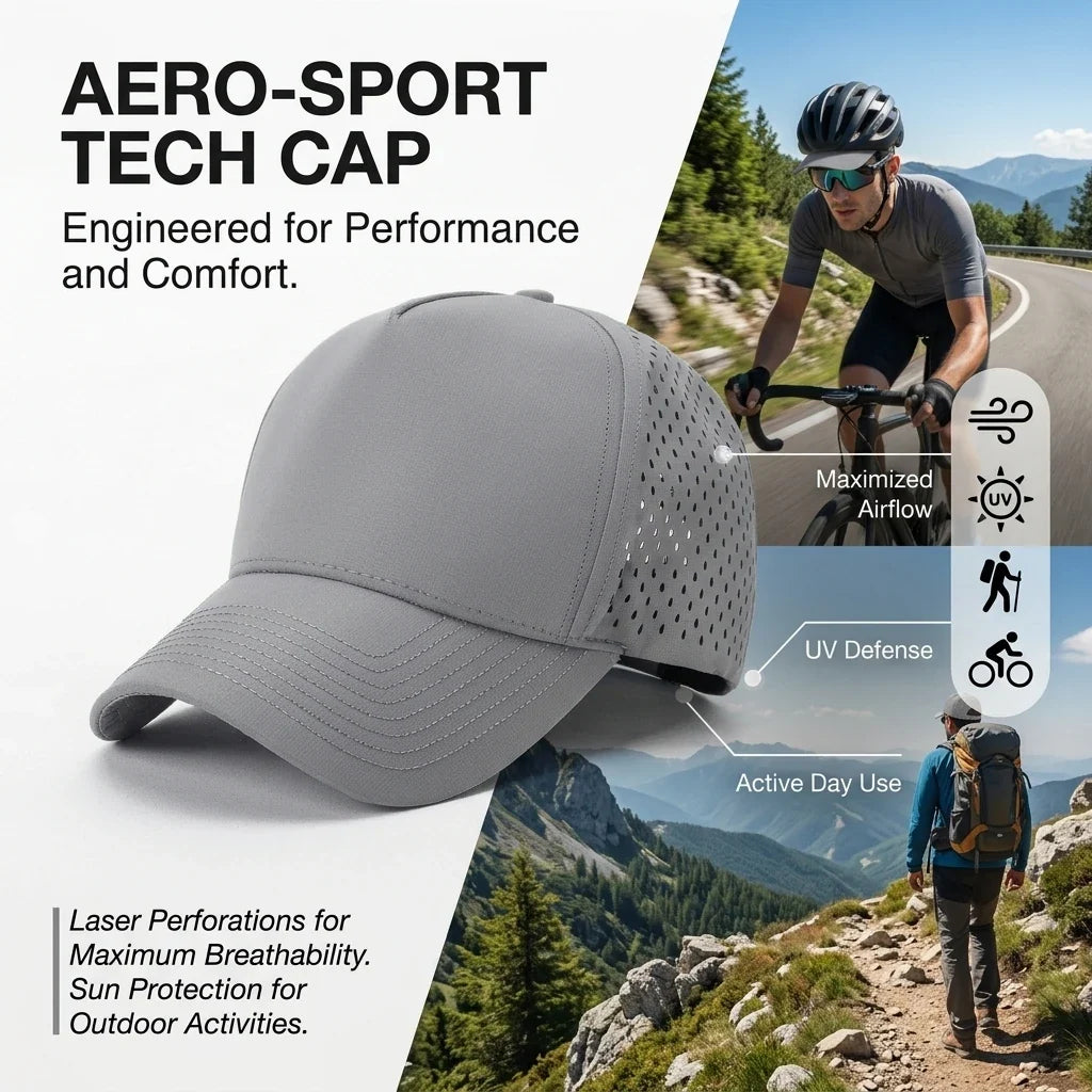 Breathable UPF Sports Cap | Laser Perforated Quick-Dry Hat