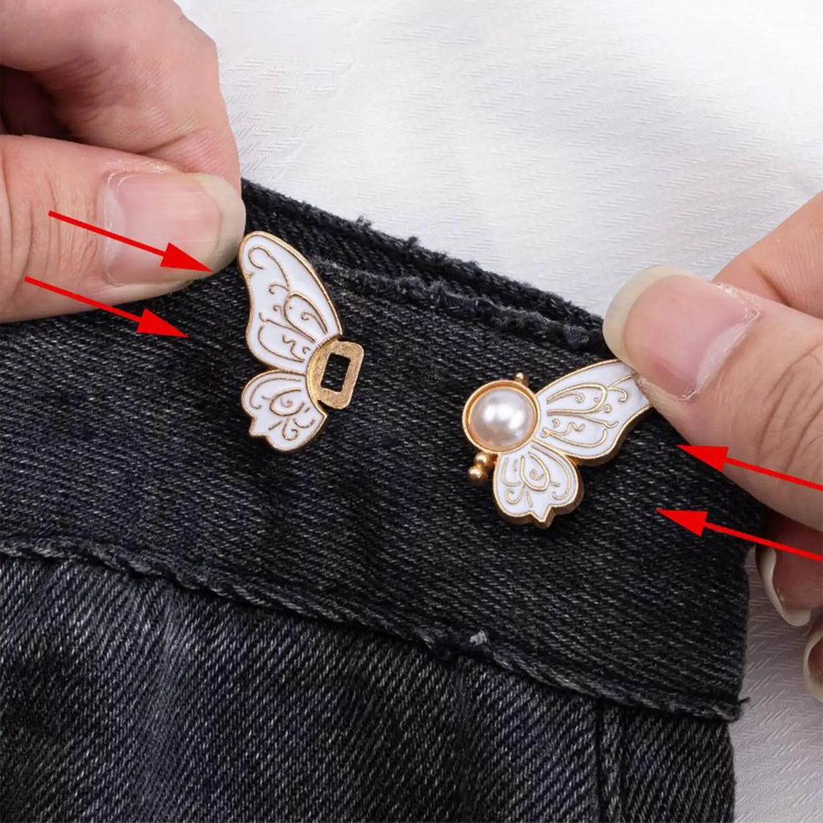 8-Pc Butterfly Alloy Waist Tightener Clips – No-Sew Fit