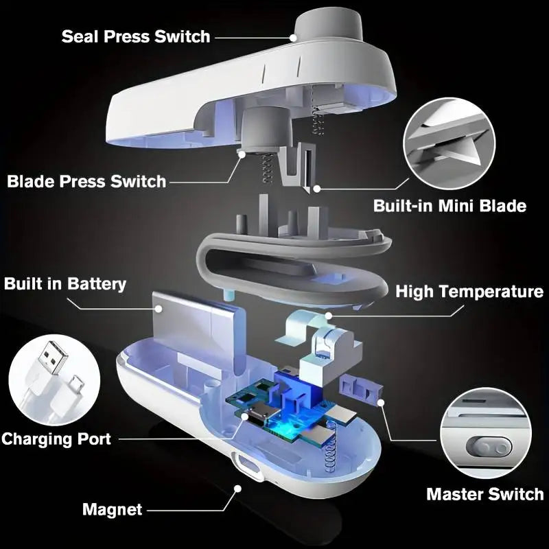 2-in-1 Portable Mini Heat Sealer – Rechargeable Bag Sealer