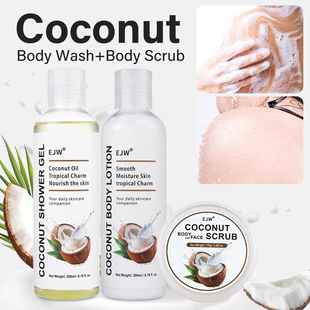 Coconut Body Wash & Scrub – Moisturizing Exfoliating Gel