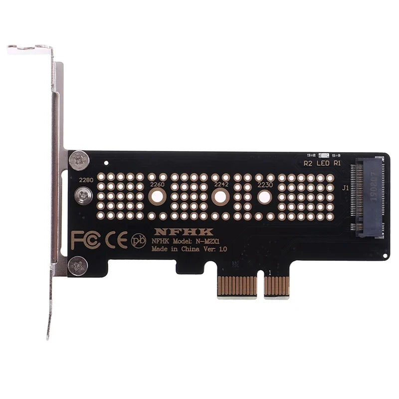 M.2 NVMe NGFF SSD to PCIe x1 Adapter Card + Half-Height Bracket