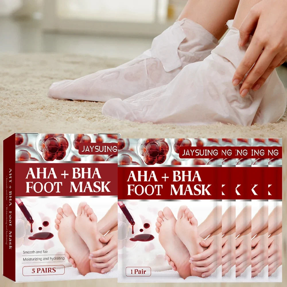 AHA Exfoliating Foot Peel Mask – Smooth Soft Feet (5–10 Pairs)