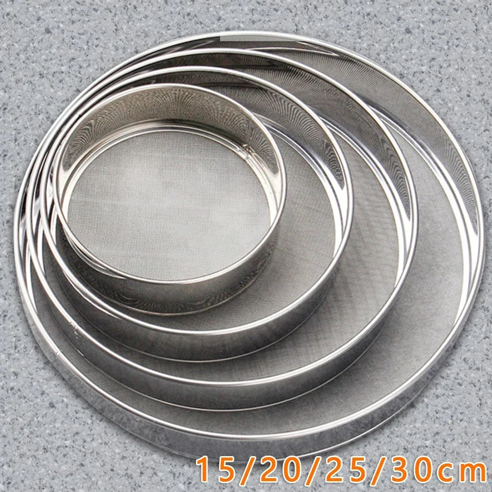 Stainless Steel DIY Flour Sieve Kitchen Fine Mesh Oil Strainer Sifter