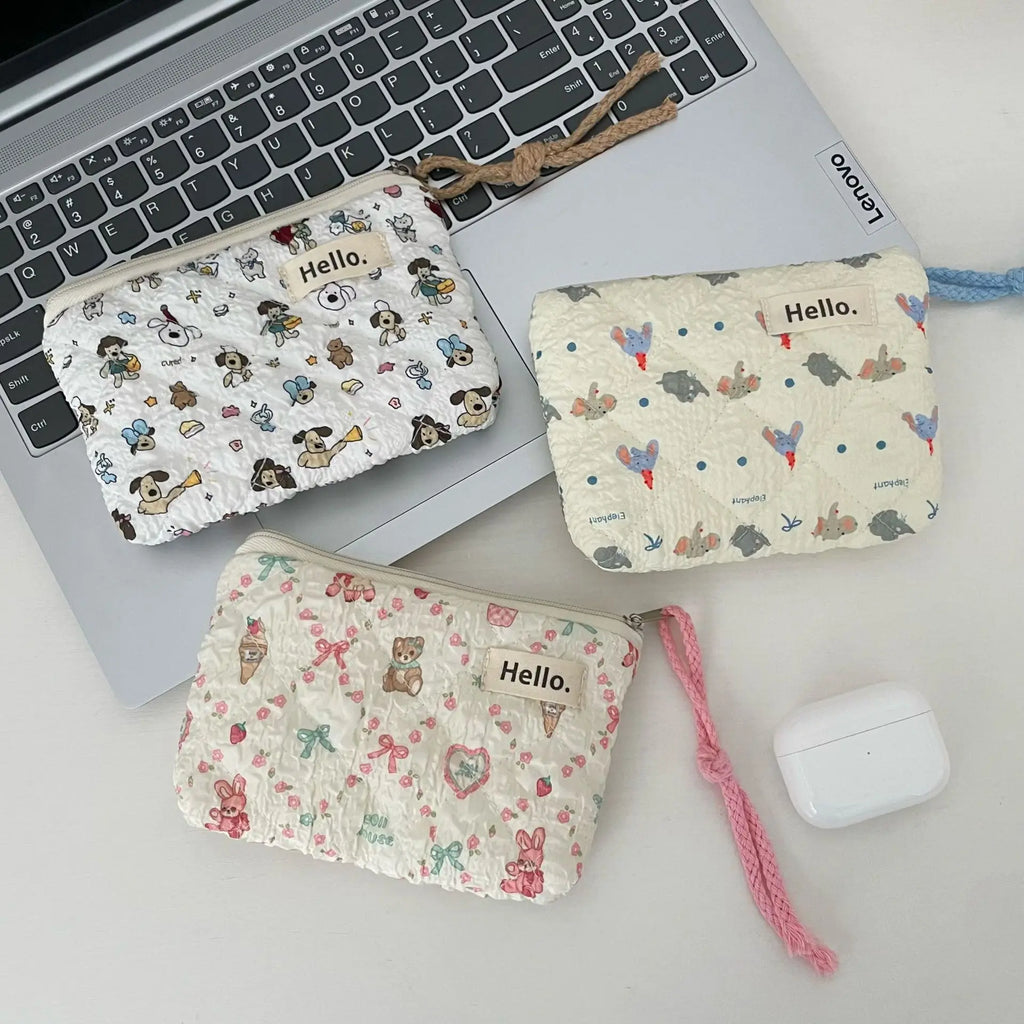 Cute Travel Cosmetic Lipstick Earphone Card Small Portable Storage