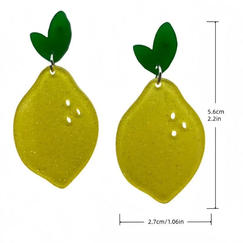 Fruit Drop Earrings – Mango Strawberry Watermelon Acrylic