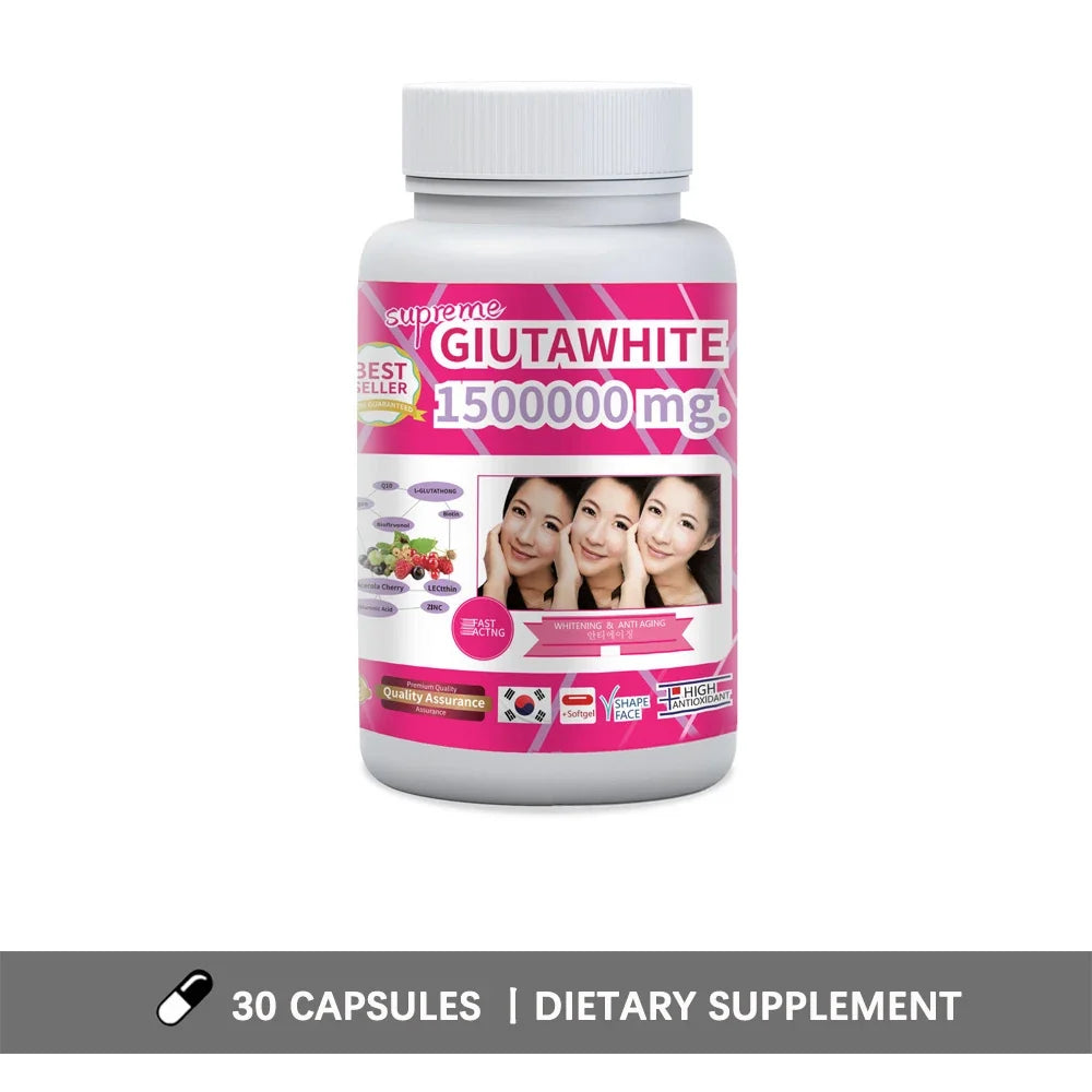 GLUTA WHITE Glutathione Skin Brightening Supplement 30 Softgels