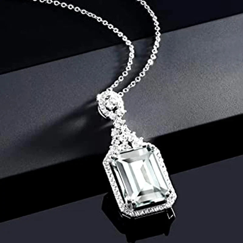 Huitan Cubic Zirconia Pendant Necklace – Elegant Women's Gift