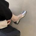 Women's Retro Mary Jane Ballet Flats – Square Toe Buckle Strap