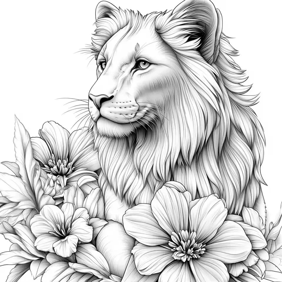 Animal World Coloring Book 20 Pages Adult Picture Animals Drawings