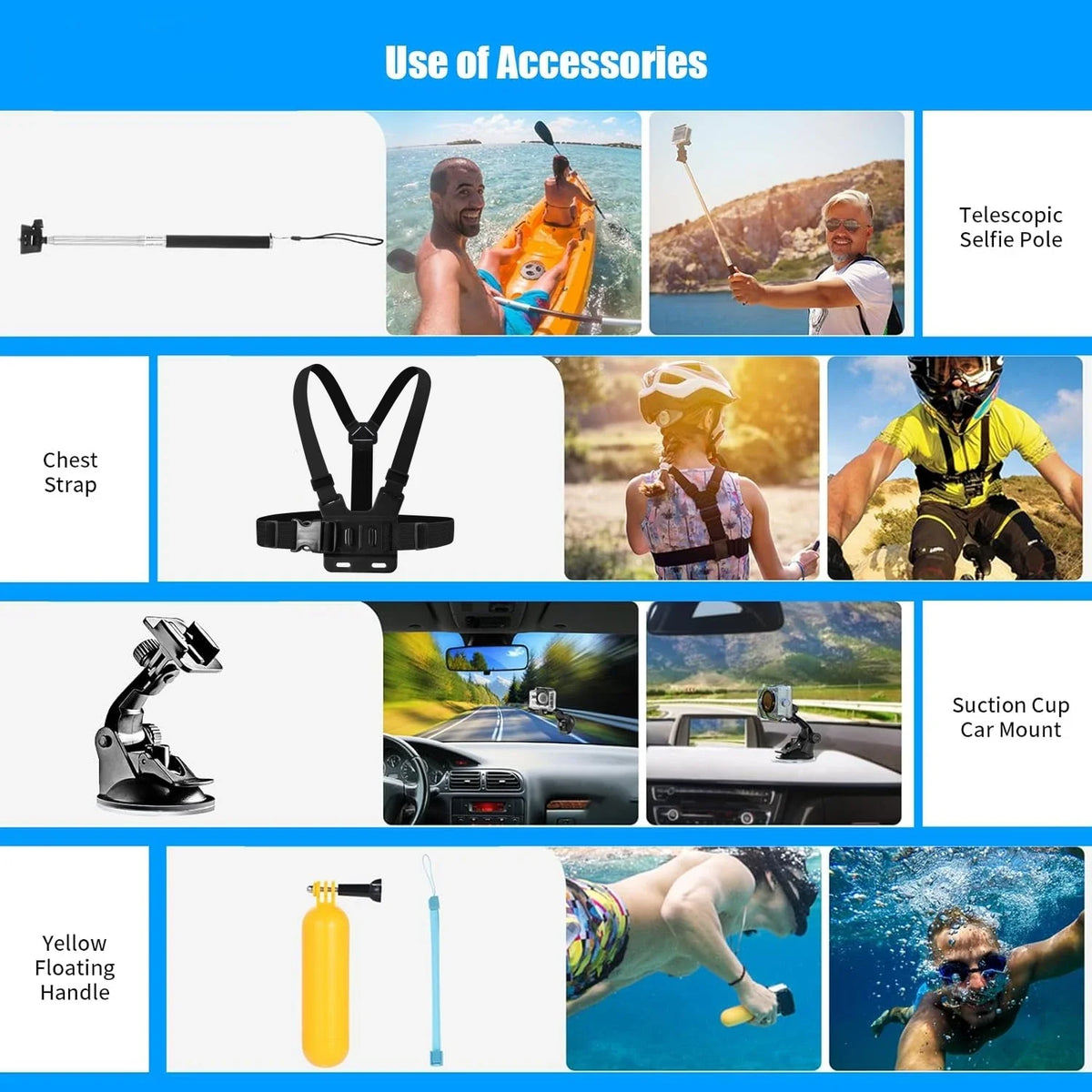 50-in-1 Action Camera Accessory Kit for GoPro, DJI & More