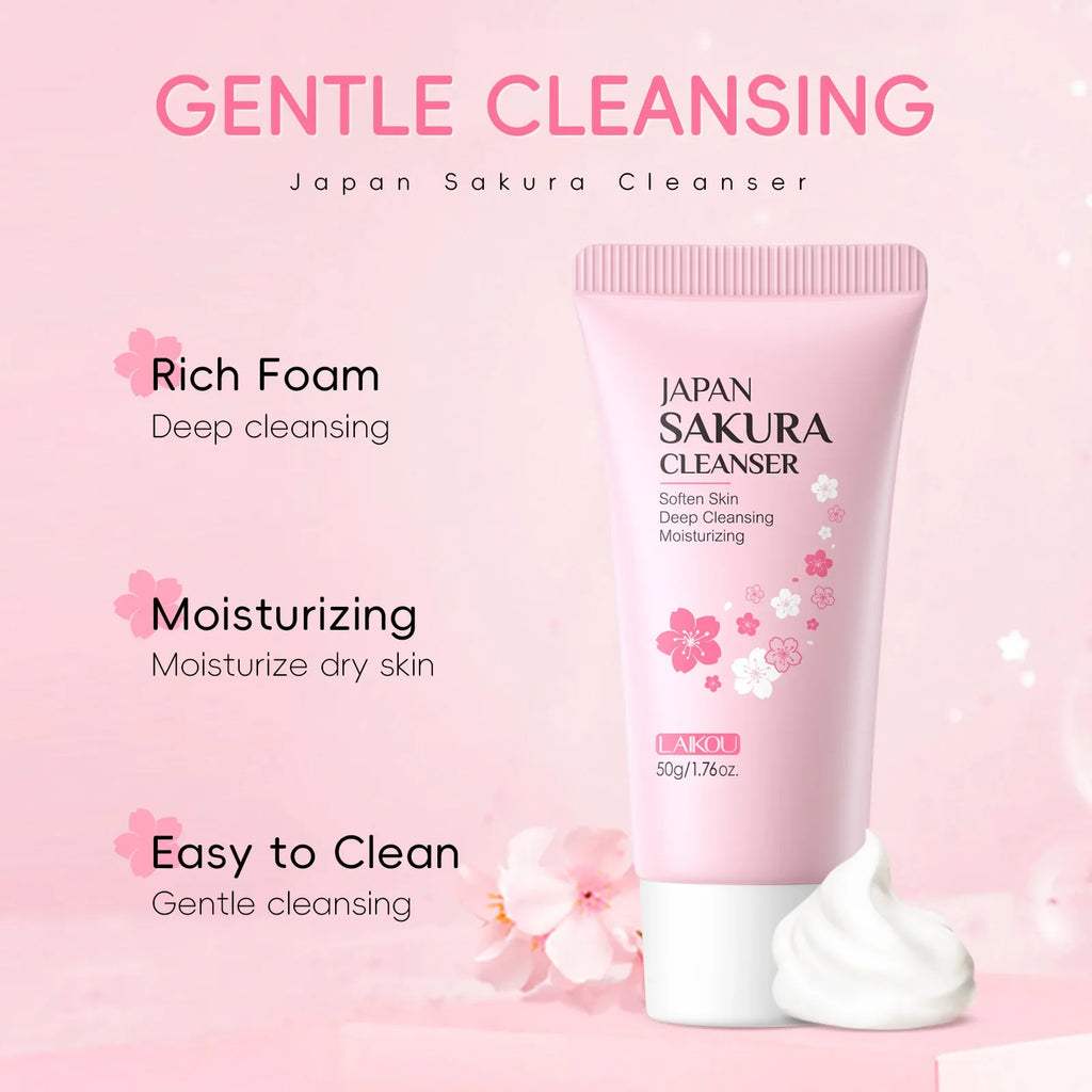 LAIKOU Sakura Cleanser Gentle Deep Cleaning Oil Control Moisturizing