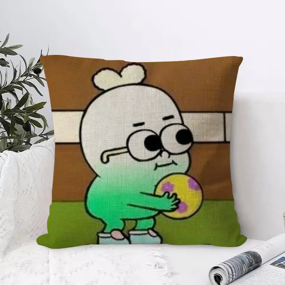 Anime Food Apples & Onions Linen Cushion Cover | Hidden Zipper