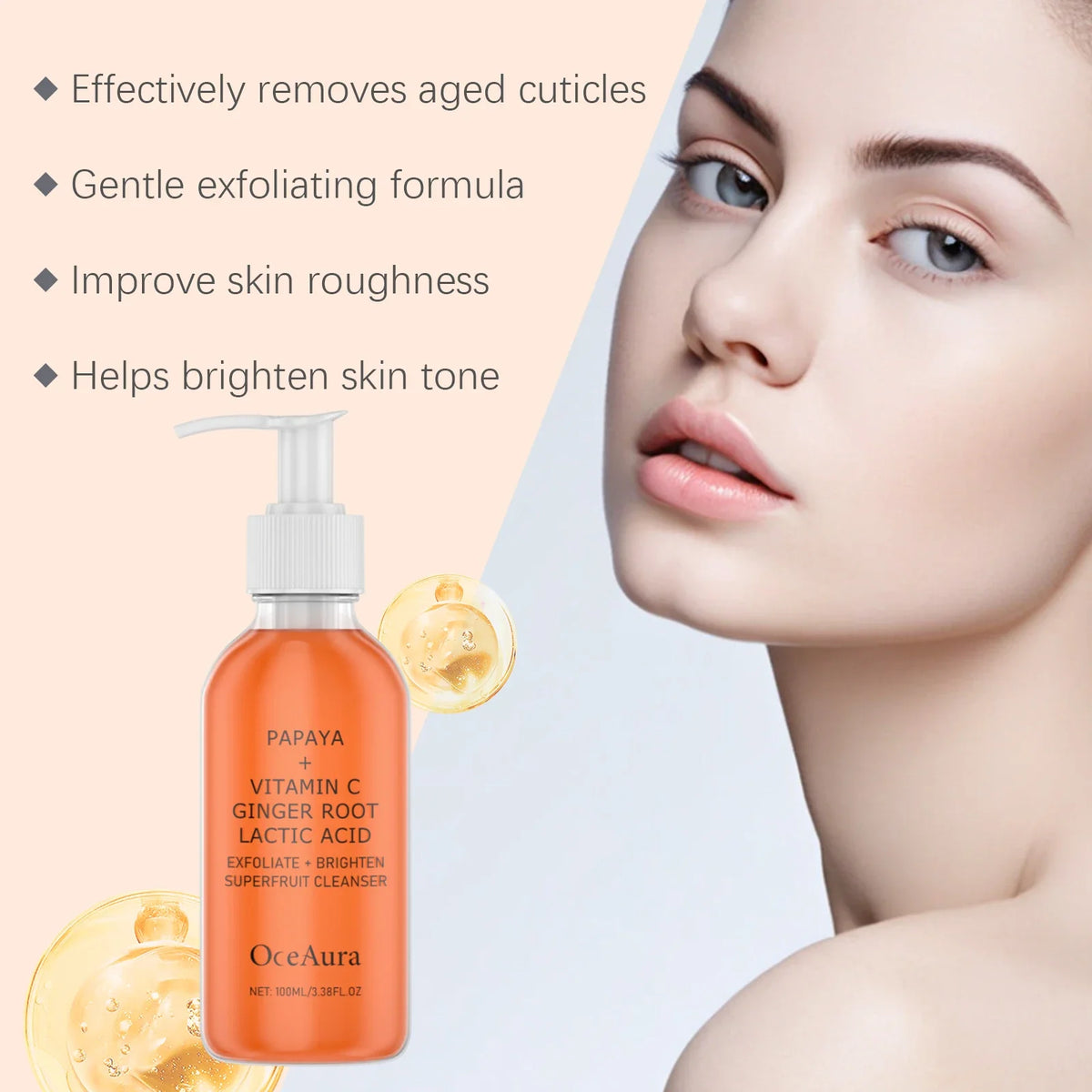 OceAura Papaya Exfoliating Brightening Facial Cleanser 100ml