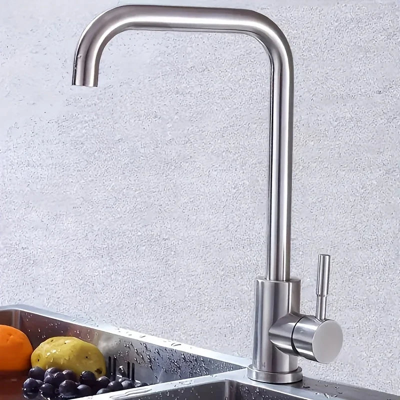 360° Rotatable Stainless Steel Kitchen Faucet | Brushed Finish