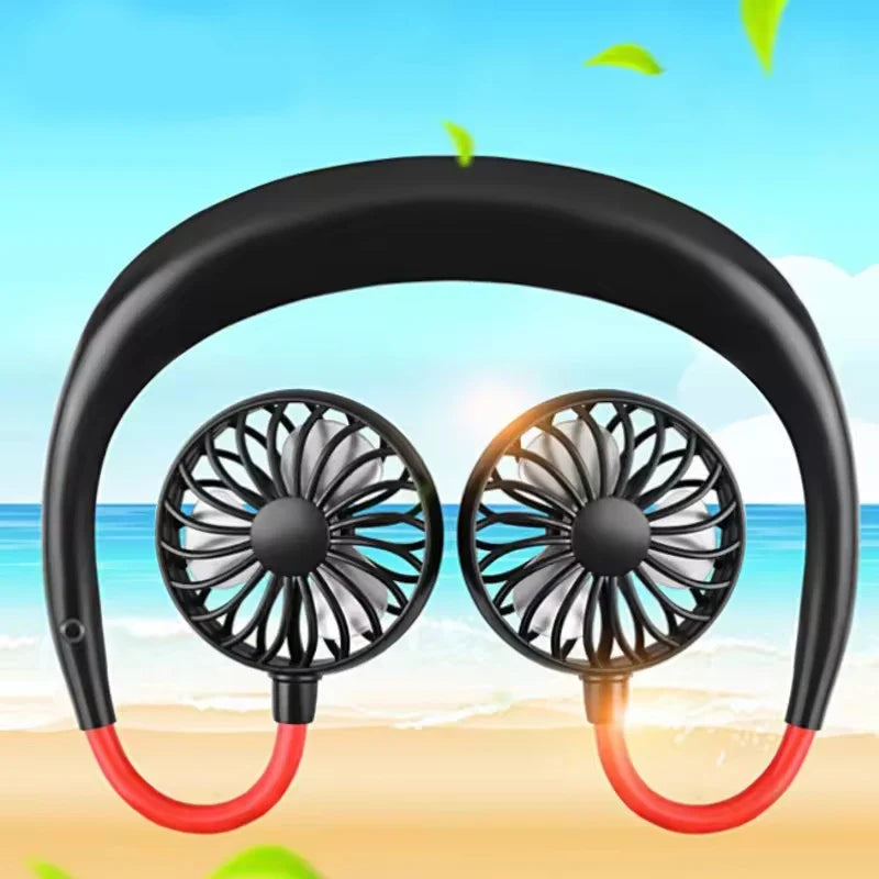 Wearable Neck Fan – USB Rechargeable, 3-Speed Portable Cooling