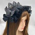 Gothic Lolita Wings Lace Headband – Ruffled Rivet Hairband