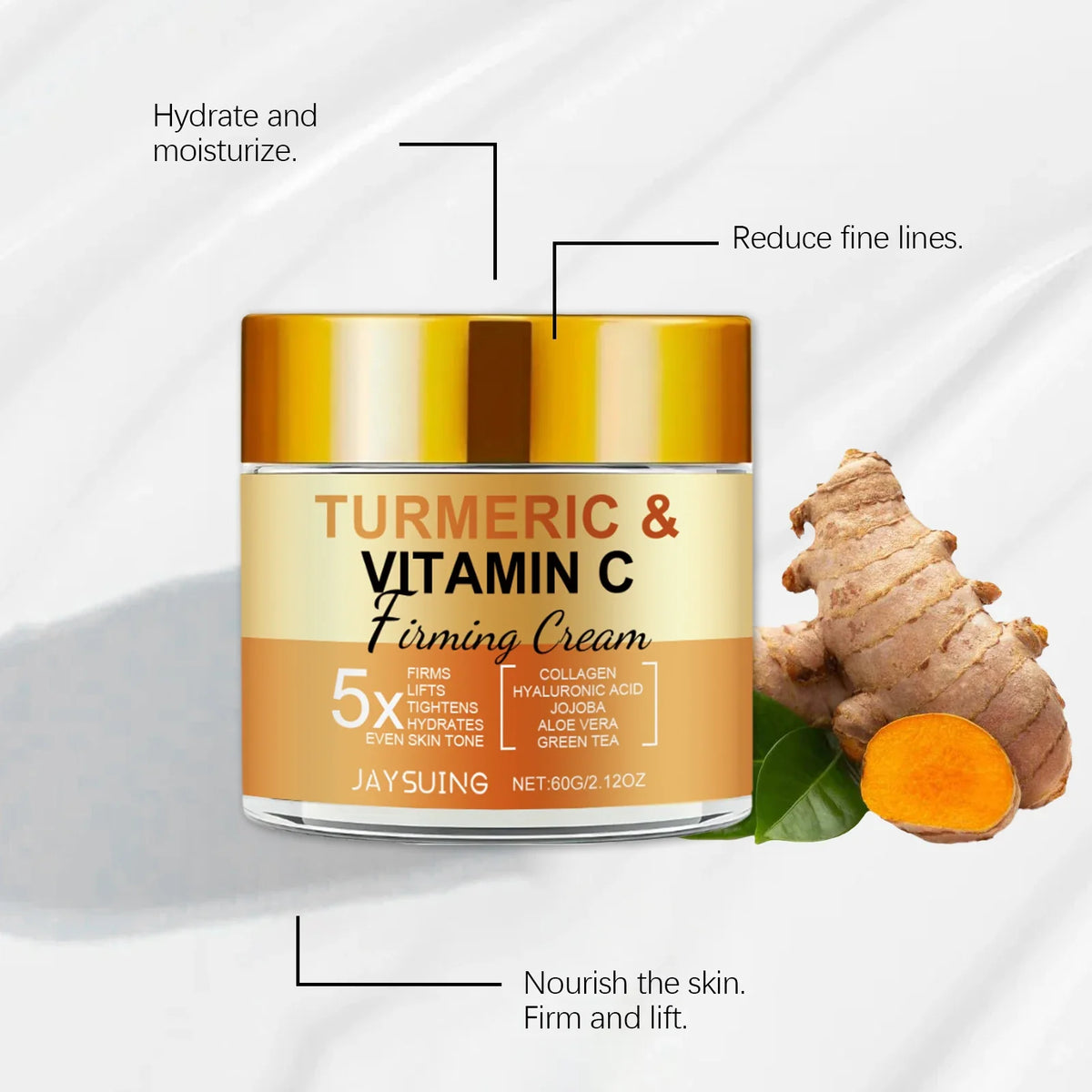Turmeric Vitamin C Face Cream – Anti-Aging & Firming 60g