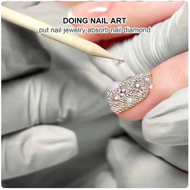 2026 50 Nail Art Pusher Orange Wood Sticks Cuticle Remover