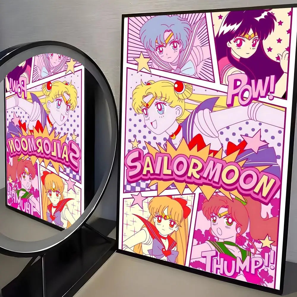 Sailor Moon Anime Self-Adhesive Poster Sticker | Wall Art Decor