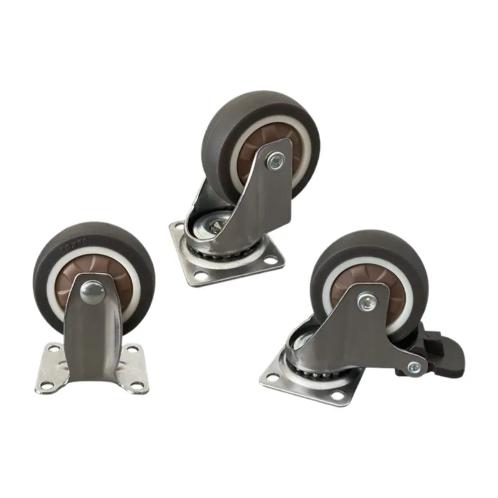 4-Pack Swivel Furniture Caster Wheels – Soft Rubber 1–2 Inch