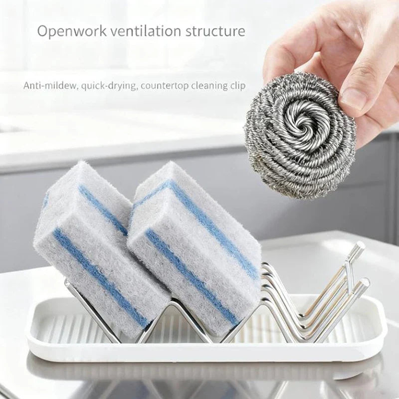 W-Shaped Stainless Steel Soap Holder with Drain Tray | Non-Slip
