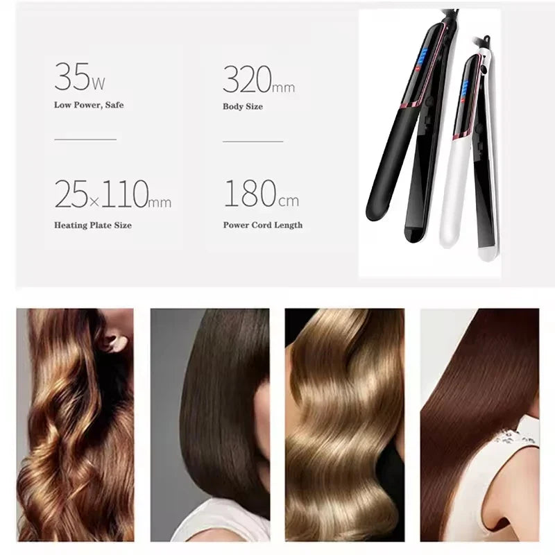 Ceramic Flat Iron Hair Straightener – 4 Heat Settings