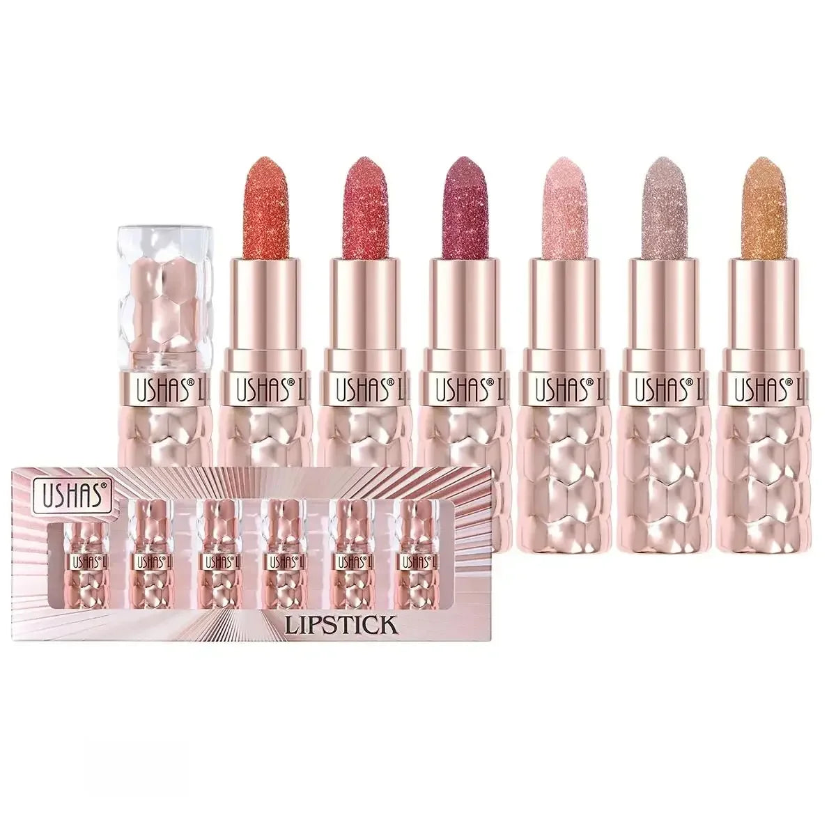 USHAS Metallic Liquid Lipstick Set – Waterproof & Long-Lasting