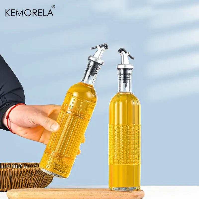 Vintage Glass Oil Dispenser Bottle – Leak-Proof Olive Oil Vinegar