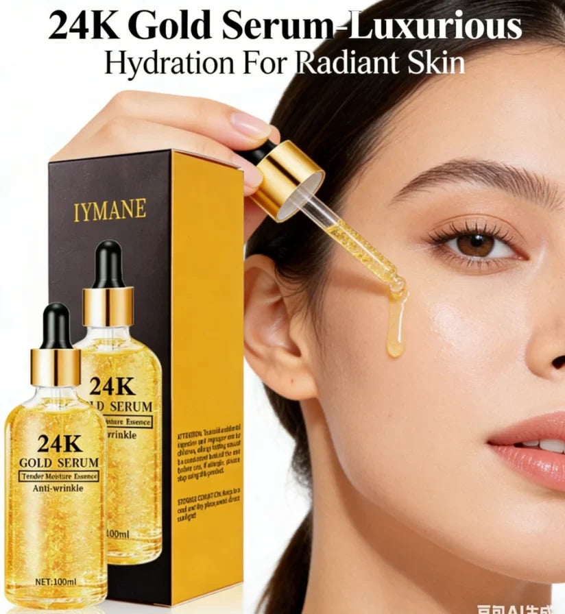 24K Gold Hyaluronic Acid Serum – Brightening & Hydrating 100ml