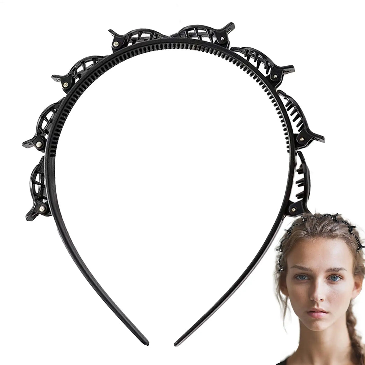 Women's Headband with Clips – Twist, Plait & Bang Styling Hoop