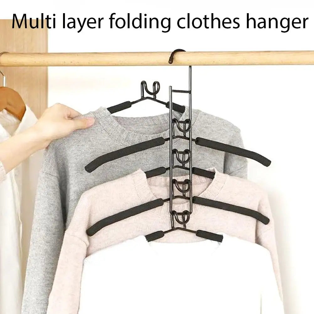 5-in-1 Folding Clothes Hanger – Space Saving Closet Organizer