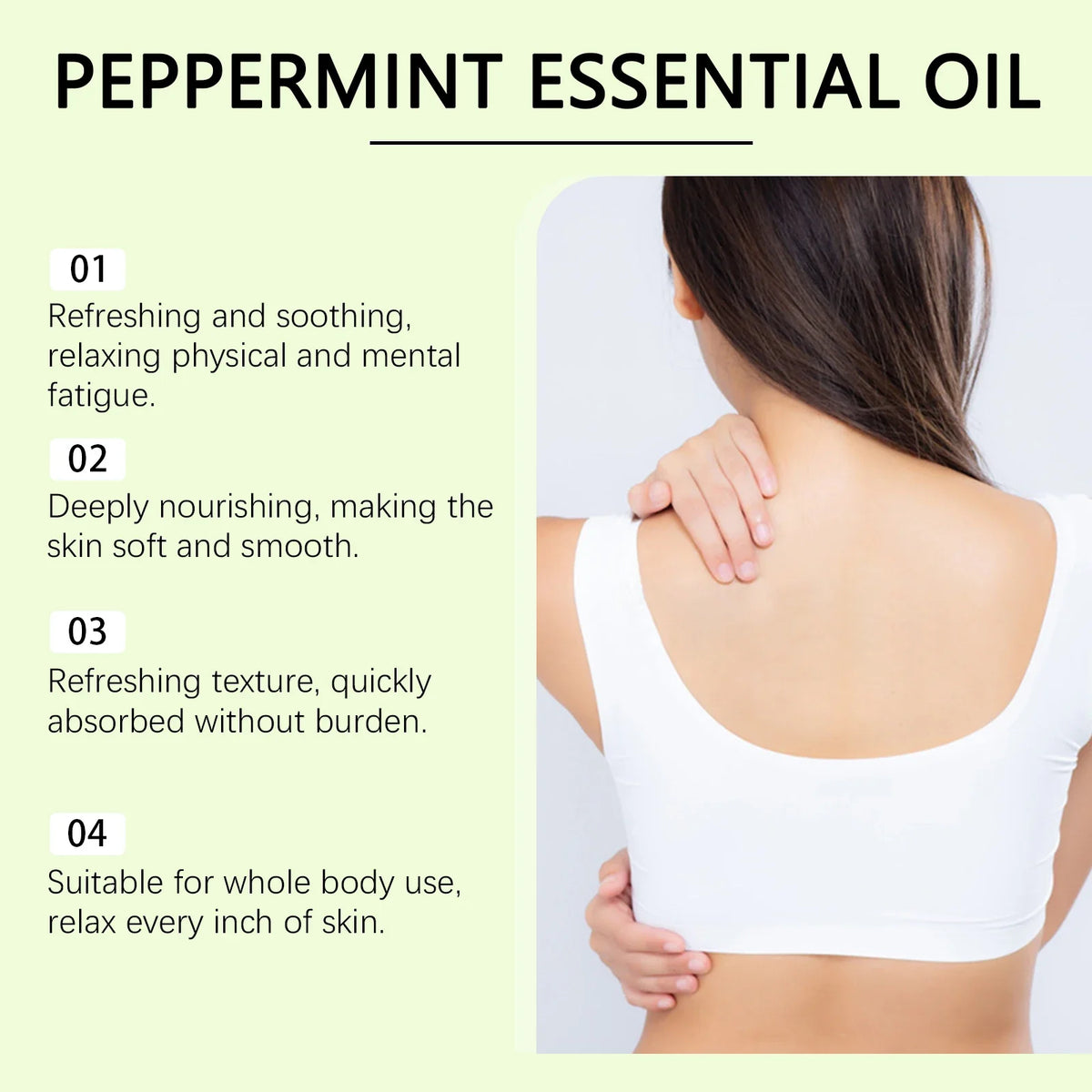 WIYUN Peppermint Body Massage Oil | Lightweight Skin Moisturizer