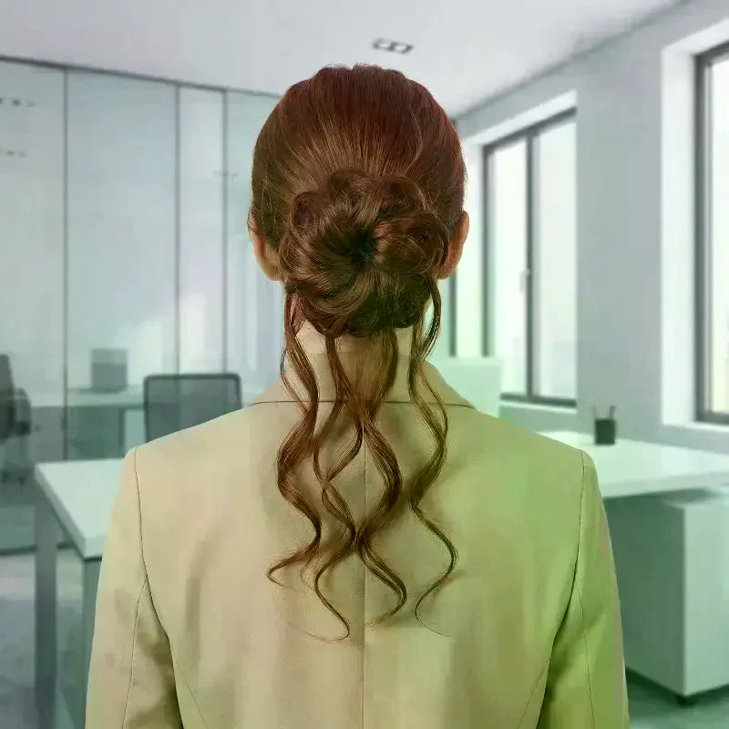 Wispy Dragon Bun Hair Extension – Messy Curly Clip-On Updo