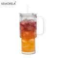 KEMORELA 750ml Sunflower Glass Tumbler with Lid & Straw