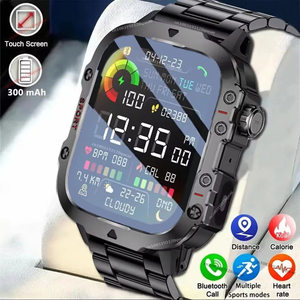 2026 Android Military Smart Watch Men IP67 3ATM Outdoor Sports
