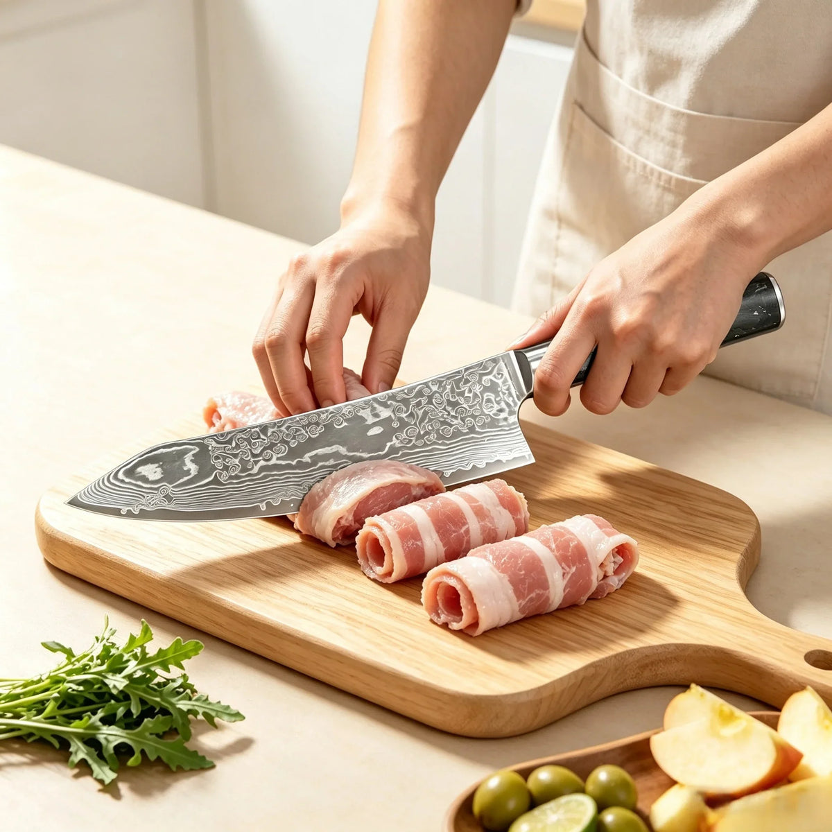 67-Layer Damascus Steel Kiritsuke Chef Knife – Sharp Kitchen Blade