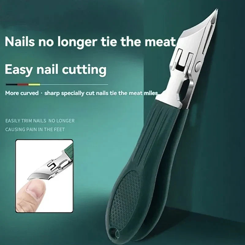 Curved Stainless Steel Nail Clipper – Anti-Splash Cuticle Trimmer