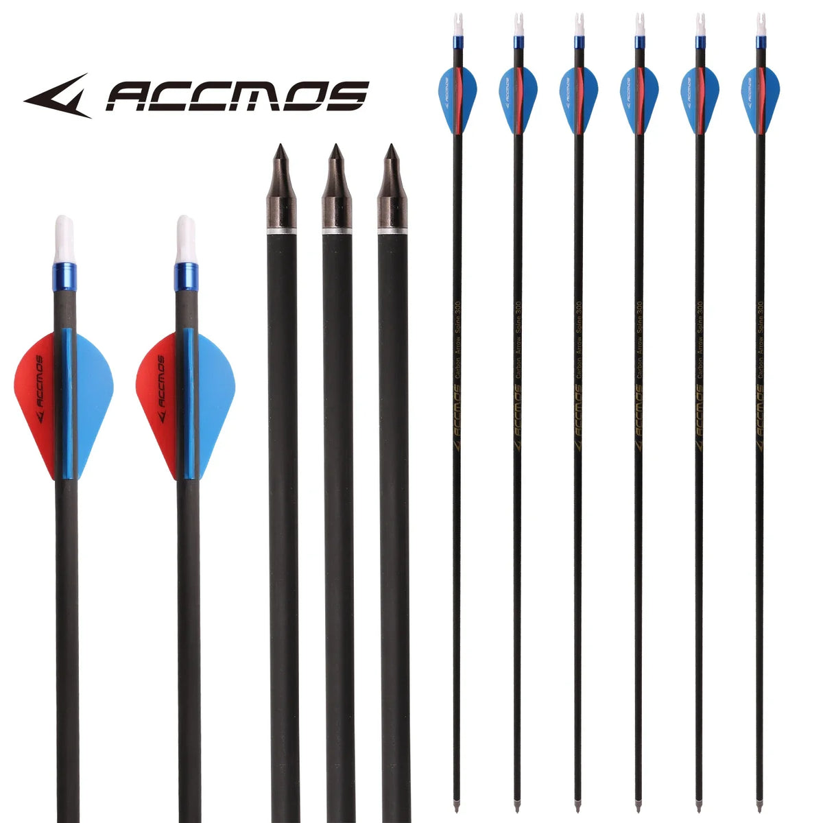 ACCMOS Arrow Pure Carbon Arrows ID4 2 6 Spine 300 1800 Rod Rubber