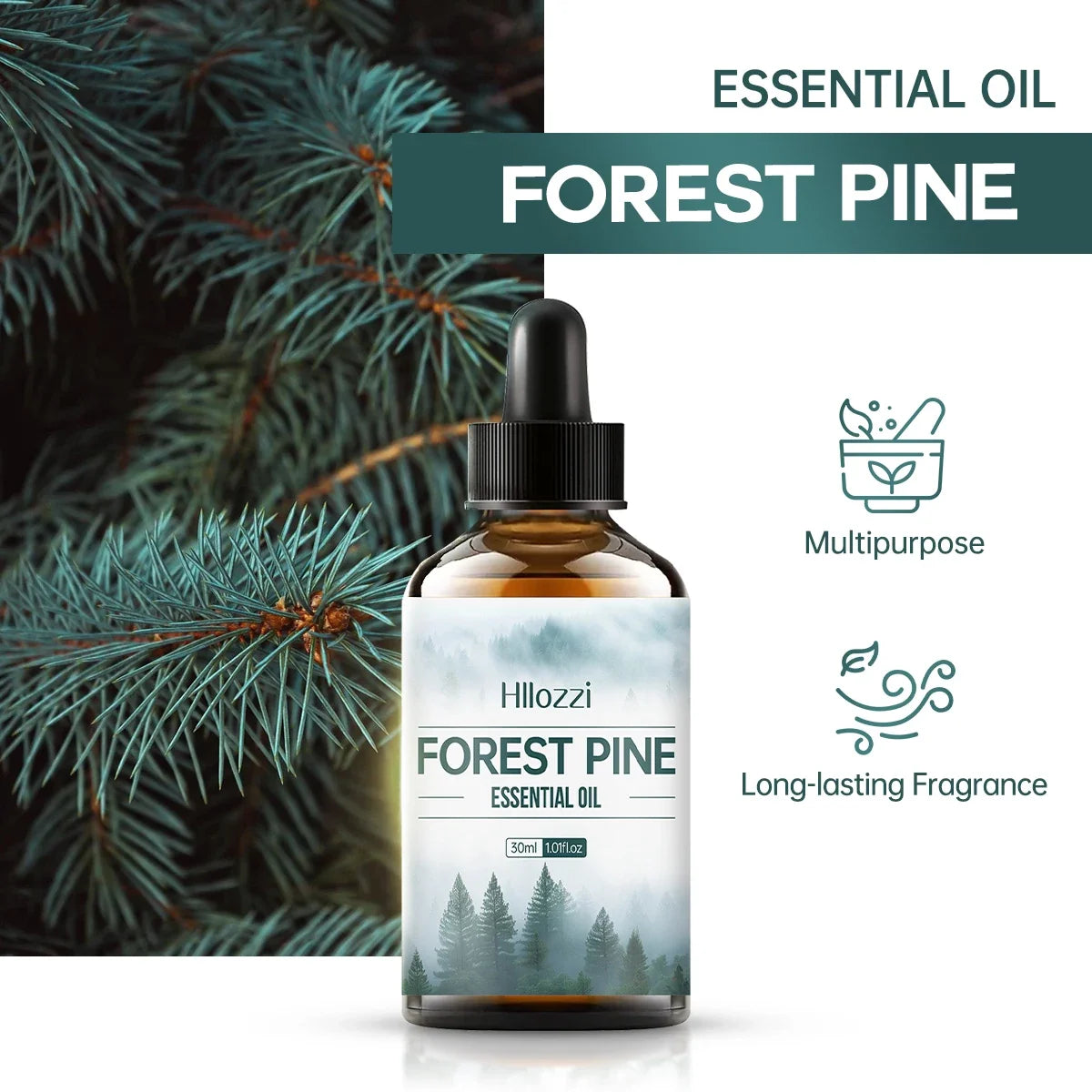 Hllozzi Forest Pine Essential Oil – Diffuser & Massage Blend