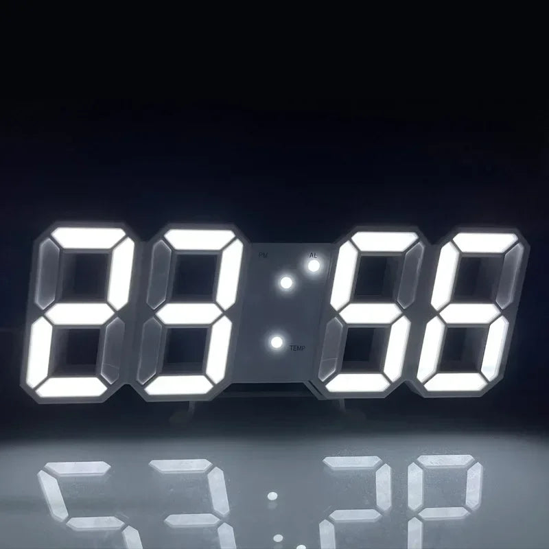 LED Digital Wall Clock – Alarm, Temp & Date Display