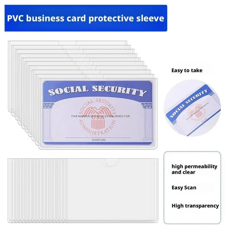 10-Pack Clear PVC Card Sleeves | Credit & ID Card Protectors