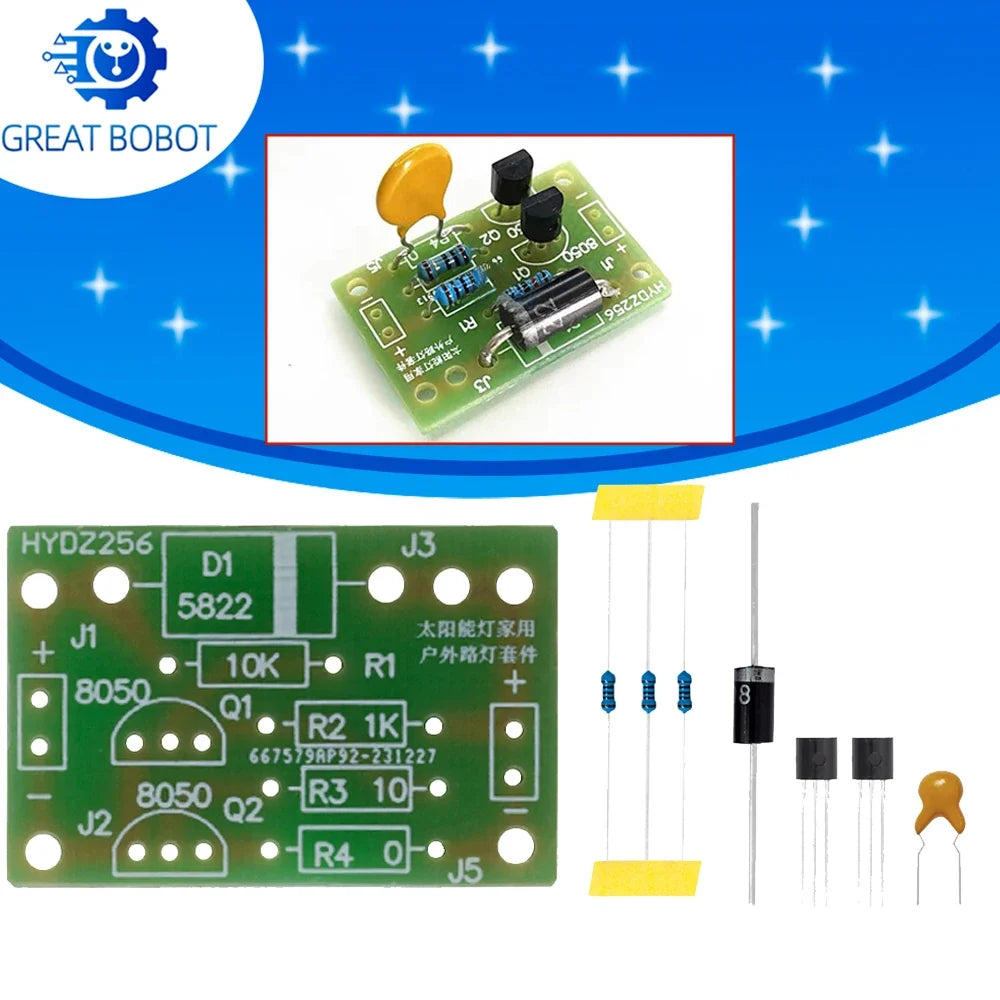 Solar Lithium Battery Charging Board | Light Control LED DIY