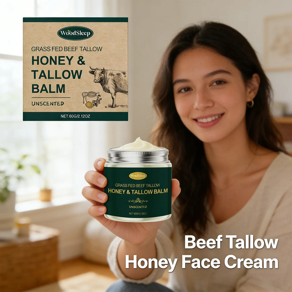 WOODSLEEP Beef Tallow & Honey Face Cream – 60g Moisturizer