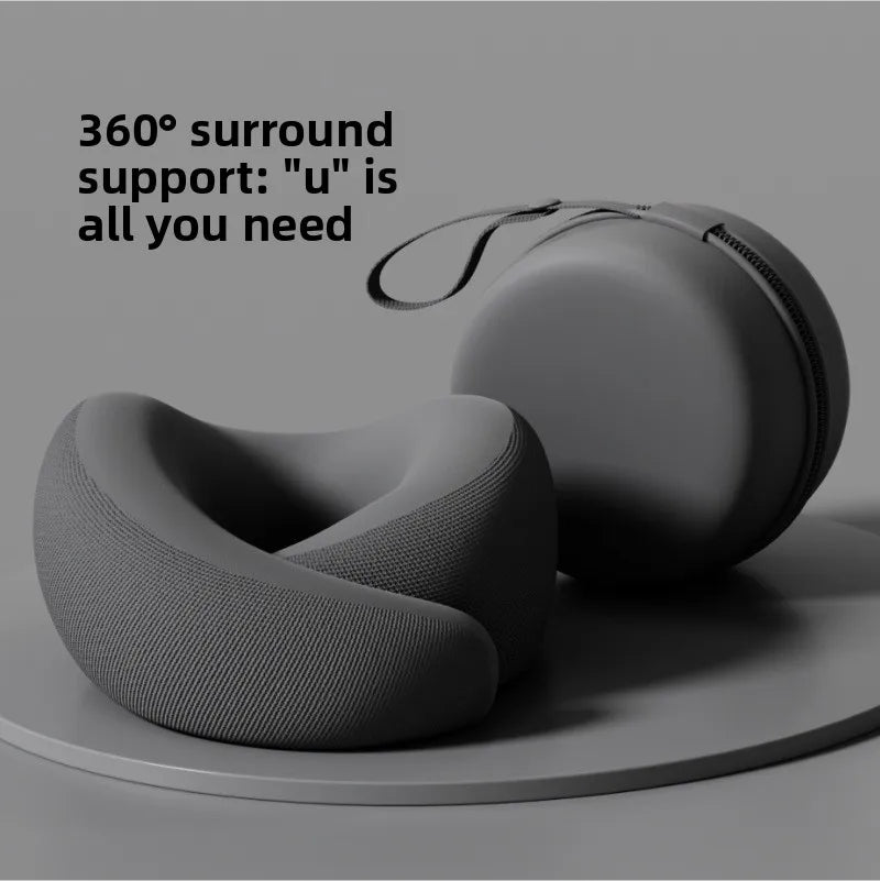 U-Shaped Memory Foam Travel Neck Pillow – Adjustable & Washable