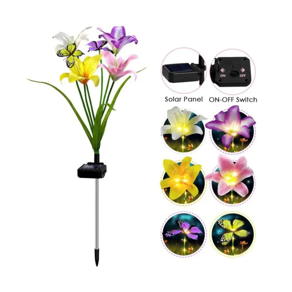 Solar Butterfly Flower Garden Light | Waterproof LED Ground Lamp