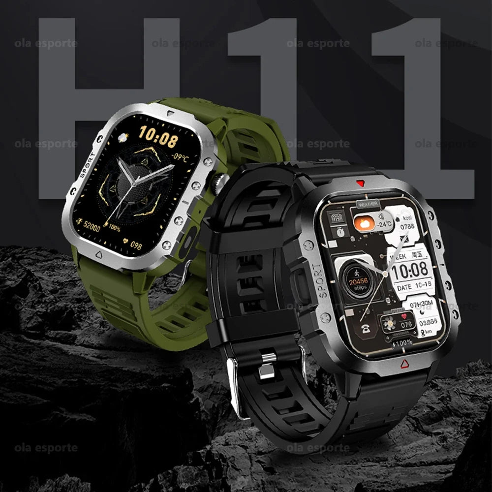 2026 Military Men's Smart Watch Outdoor Sports Health Monitor LED
