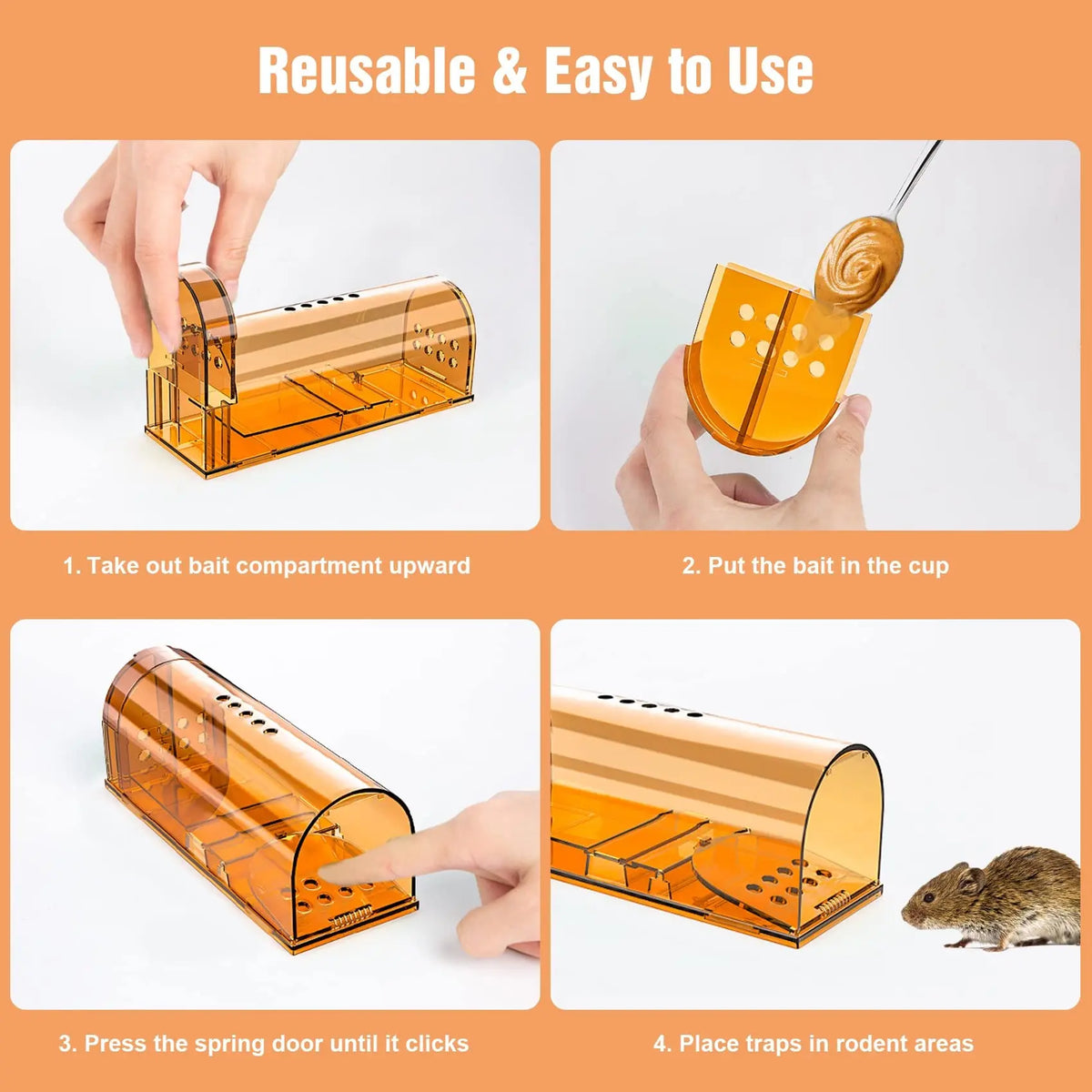 Humane No-Kill Mouse Trap Cage – Reusable Rodent Catcher