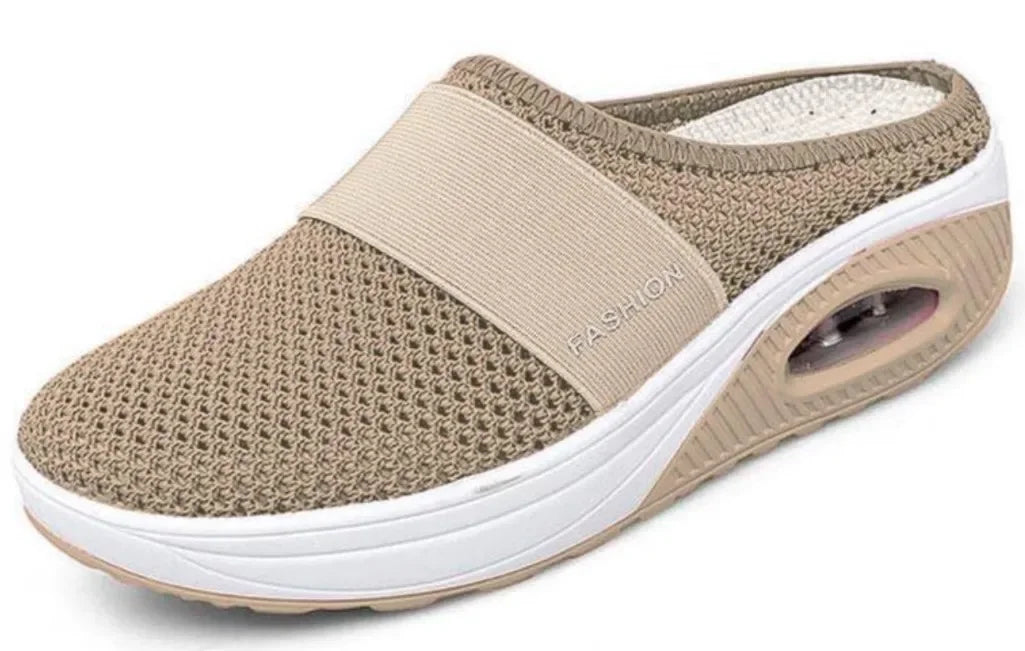 Women's Mesh Mule Slippers – Slip-On Flat Shoes Sizes 5–14